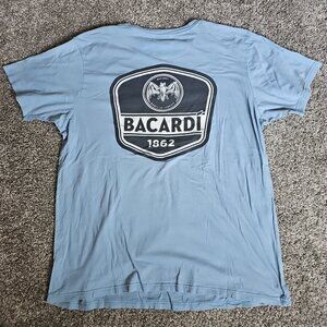 Casa Bacardi Puerto Rico Double Sided Size XL Blue Short Sleeve Vacation Shirt